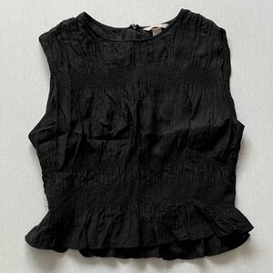 H&M Black Sleeveless Textured Blouse